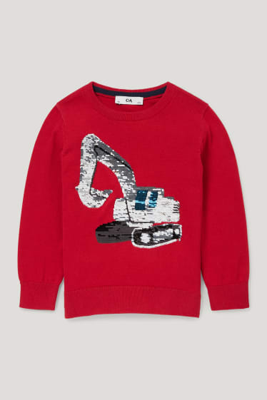Toddler Boys - Bagger - Pullover - Glanz-Effekt - rot
