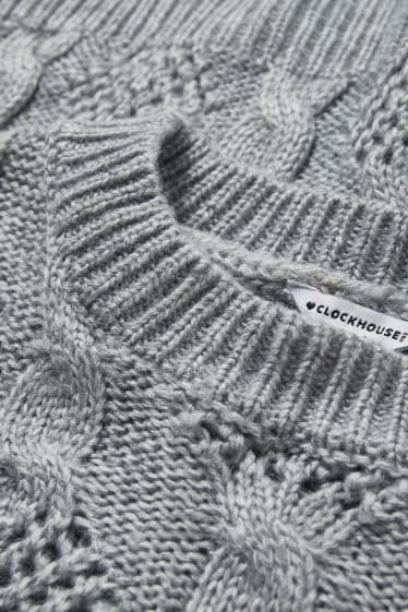 Clockhouse femme - CLOCKHOUSE - pull - motif tressé - gris clair chiné