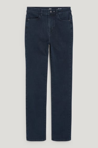 Dámské - Straight jeans - high waist - LYCRA® - džíny - tmavomodré