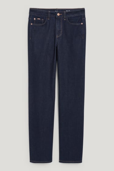 Dámské - Straight jeans - mid waist - džíny - tmavomodré