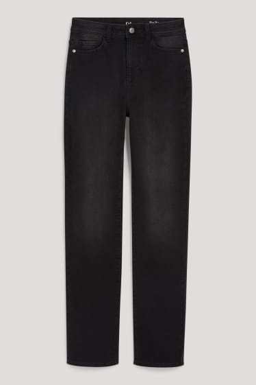 Dámské - Straight jeans - high waist - LYCRA® - džíny - tmavošedé