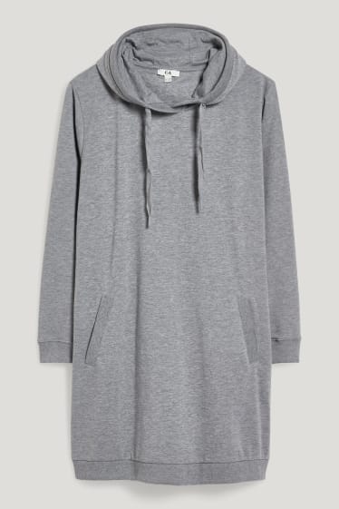 Dona - Vestit de punt amb caputxa - gris jaspiat