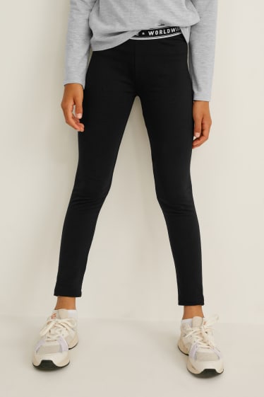 Bambine: - Confezione da 5 - leggings - nero
