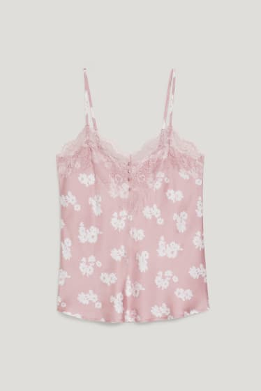Dona - Top de pijama - flors - rosa