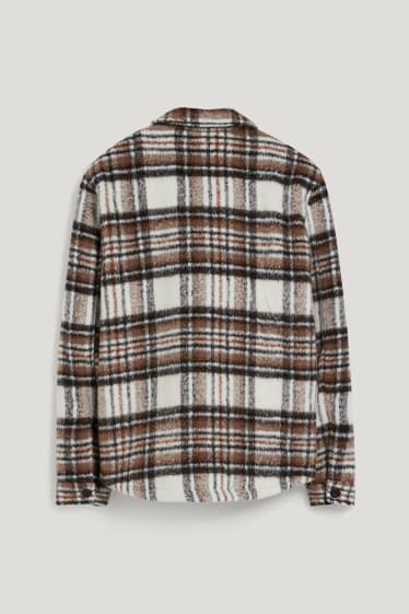 Clockhouse Boys - CLOCKHOUSE - giacca a camicia - quadretti - marrone / bianco crema