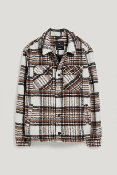 Clockhouse Boys - CLOCKHOUSE - giacca a camicia - quadretti - marrone / bianco crema