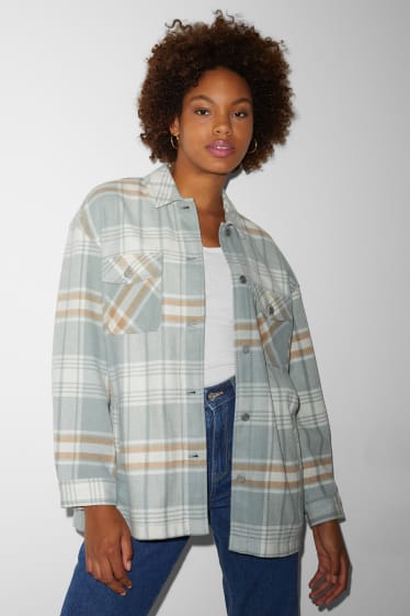 Clockhouse femme - CLOCKHOUSE - veste-chemise en flanelle - à carreaux - vert menthe