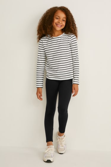 Kids Girls - Set van 3 - thermolegging - zwart