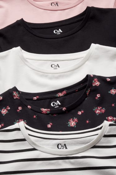 Niñas - Pack de 5 - camisetas de manga larga - negro