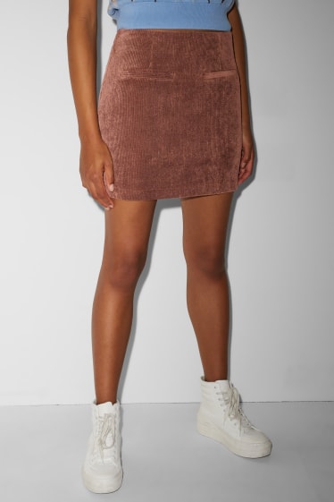 Clockhouse Girls - CLOCKHOUSE - rok van corduroy - donkerbruin