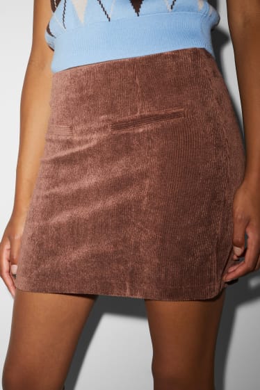 Clockhouse Girls - CLOCKHOUSE - rok van corduroy - donkerbruin