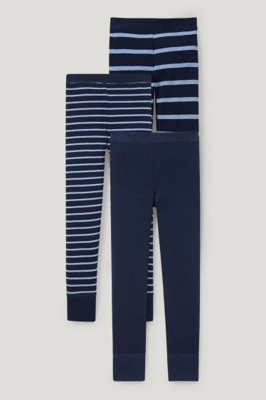 Toddler Boys - Multipack 3er - Lange Unterhose - Feinripp - dunkelblau