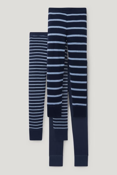 Toddler Boys - Multipack 3er - Lange Unterhose - Feinripp - dunkelblau