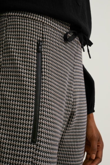 Donna - Pantaloni sportivi - a quadretti - nero / bianco