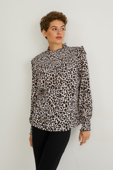 Femmes - Chemisier - à motif - beige