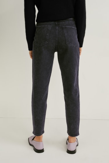 Femei - Mom jeans - talie înaltă - LYCRA® - denim-gri închis