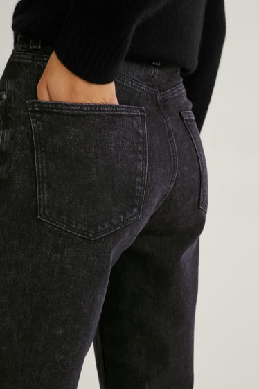 Femei - Mom jeans - talie înaltă - LYCRA® - denim-gri închis