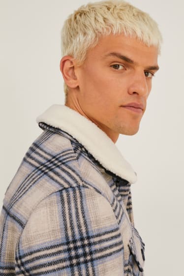 Herren - Jacke - kariert - beige