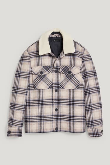 Herren - Jacke - kariert - beige