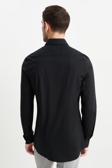 Heren - Business-overhemd - slim fit - extra lange mouwen - gemakkelijk te strijken - zwart