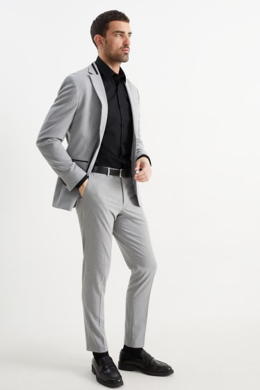 Heren - Business-overhemd - slim fit - extra lange mouwen - gemakkelijk te strijken - zwart