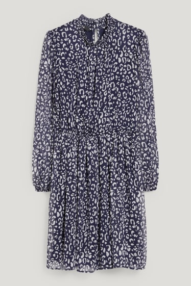 Mujer - Vestido de chifón - estampado - azul oscuro / gris