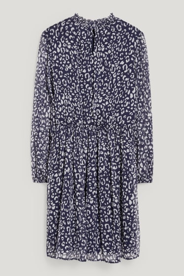 Mujer - Vestido de chifón - estampado - azul oscuro / gris