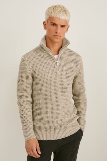 Herren - Pullover - beige