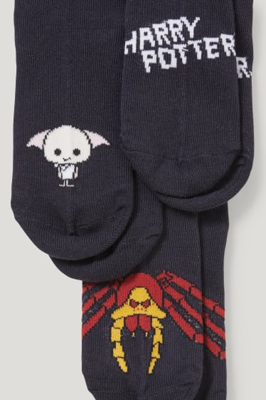 Garçons - Lot de 5 paires - Harry Potter - chaussettes à motif - bleu foncé
