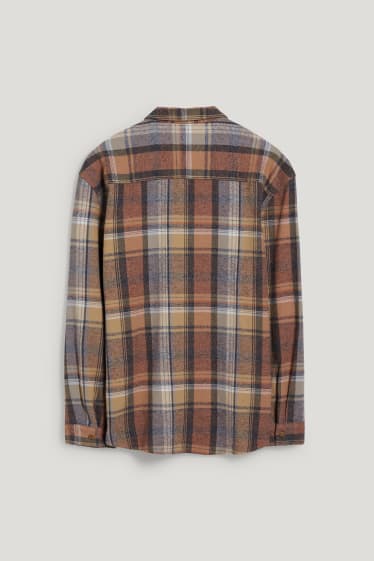 Exkluzivní online - CLOCKHOUSE - košile - relaxed fit - kent - kostkovaná - hnědá/béžová