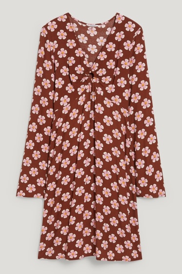 Clockhouse femme - CLOCKHOUSE - robe - motif floral - marron / rose