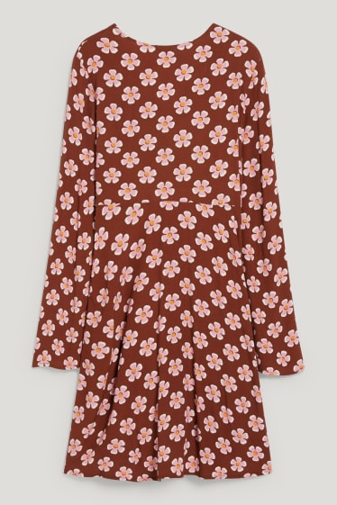 Clockhouse femme - CLOCKHOUSE - robe - motif floral - marron / rose