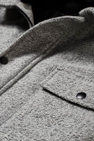 Esclusiva online - CLOCKHOUSE - giacca camicia con cappuccio - grigio chiaro melange