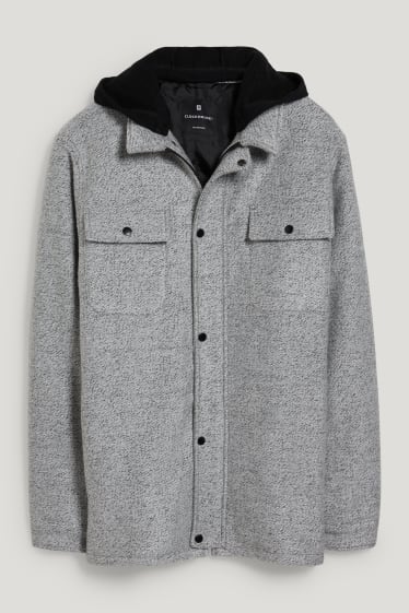 Exklusiv Online - CLOCKHOUSE - Hemdjacke mit Kapuze - hellgrau-melange