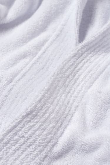 Herren - Frottee-Bademantel mit Kapuze - weiss