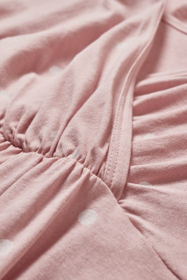 Kobiety - Koszula nocna do karmienia piersią - w kropki - jasnoróżowy