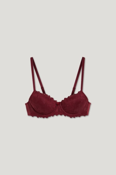 Femmes - Soutien-gorge à armature - DEMI - ampliforme - bordeaux