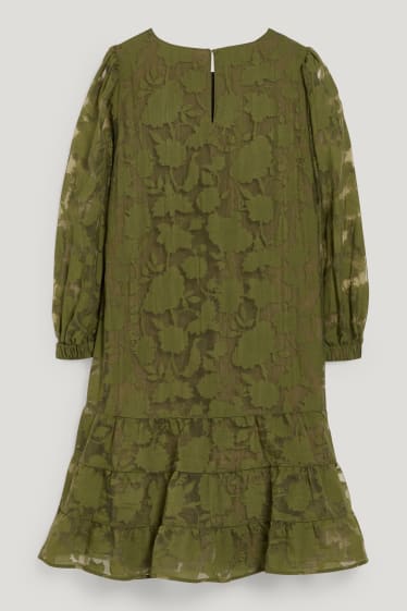 Dames - A-lijn-jurk - gebloemd - groen
