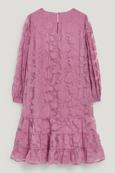 Mujer - Vestido de línea evasé - de flores - violeta claro