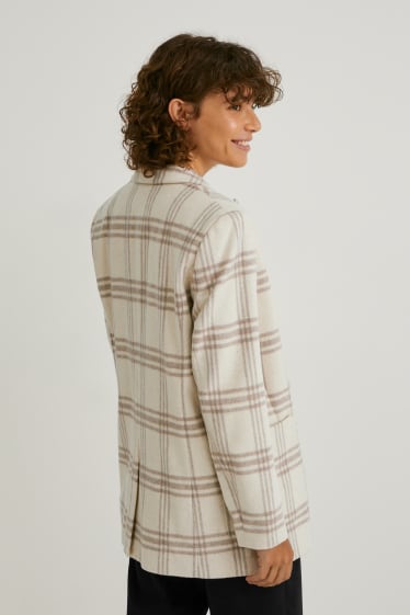 Donna - Blazer - misto lana - a quadretti - beige