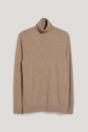 Herren - Kaschmir-Rollkragenpullover - taupe