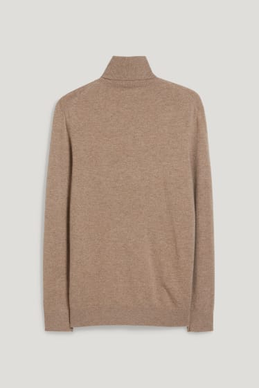 Herren - Kaschmir-Rollkragenpullover - taupe