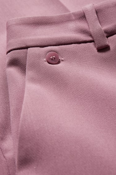 Femmes - Pantalon en toile - mid waist - slim fit - rose foncé