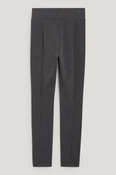 Donna - Pantaloni di jersey - skinny fit - a quadretti - grigio melange