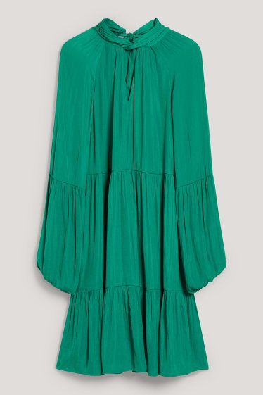 Donna - Vestito svasato - da materiali riciclati - verde