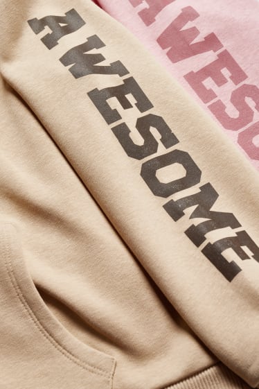 Bambine: - Taglie estese - confezione da 2 - felpa con cappuccio - beige