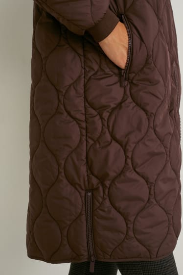 Donna - Cappotto trapuntato - marrone scuro