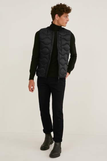 Heren - Gewatteerde bodywarmer - gerecycled - zwart