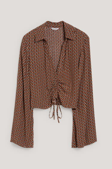 Clockhouse femme - CLOCKHOUSE - chemisier court - à motif - marron