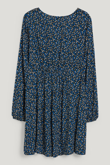 Clockhouse Girls - CLOCKHOUSE - jurk - gebloemd - blauw / zwart
